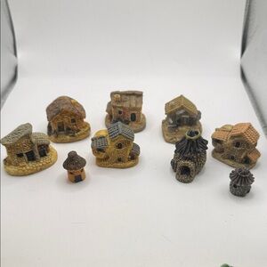 Miniature Village Resin Home Accents - Assorted Tan and Brown